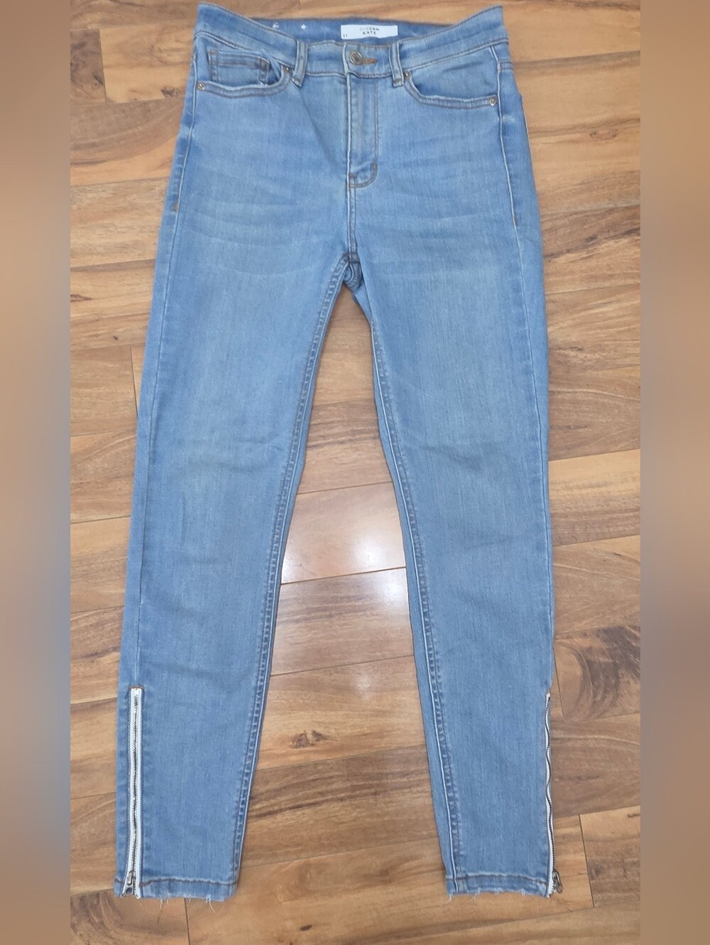Dynamite Light Blue Skinny Jeans with Side Zips
